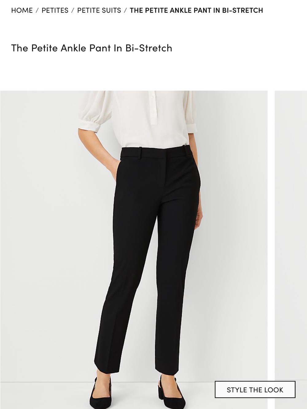 Ann Taylor The Petite Ankle Pant in Bi-Stretch — Black